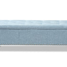 Baxton Studio Hannah Modern and Contemporary Light Blue Fabric Upholstered Button-Tufting Storage Ottoman Bench