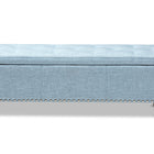 Baxton Studio Hannah Modern and Contemporary Light Blue Fabric Upholstered Button-Tufting Storage Ottoman Bench