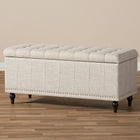 Baxton Studio Kaylee Modern Classic Beige Fabric Upholstered Button-Tufting Storage Ottoman Bench