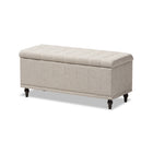 Baxton Studio Kaylee Modern Classic Beige Fabric Upholstered Button-Tufting Storage Ottoman Bench