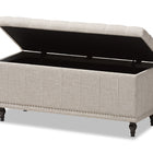 Baxton Studio Kaylee Modern Classic Beige Fabric Upholstered Button-Tufting Storage Ottoman Bench