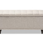 Baxton Studio Kaylee Modern Classic Beige Fabric Upholstered Button-Tufting Storage Ottoman Bench