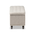 Baxton Studio Kaylee Modern Classic Beige Fabric Upholstered Button-Tufting Storage Ottoman Bench