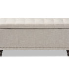 Baxton Studio Kaylee Modern Classic Beige Fabric Upholstered Button-Tufting Storage Ottoman Bench