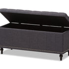 Baxton Studio Kaylee Modern Classic Dark Grey Fabric Upholstered Button-Tufting Storage Ottoman Bench