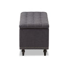 Baxton Studio Kaylee Modern Classic Dark Grey Fabric Upholstered Button-Tufting Storage Ottoman Bench