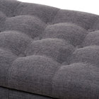 Baxton Studio Kaylee Modern Classic Dark Grey Fabric Upholstered Button-Tufting Storage Ottoman Bench