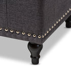 Baxton Studio Kaylee Modern Classic Dark Grey Fabric Upholstered Button-Tufting Storage Ottoman Bench