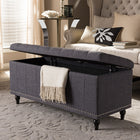 Baxton Studio Kaylee Modern Classic Dark Grey Fabric Upholstered Button-Tufting Storage Ottoman Bench