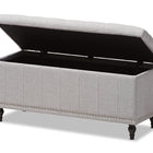Baxton Studio Kaylee Modern Classic Grayish Beige Fabric Upholstered Button-Tufting Storage Ottoman Bench