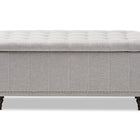 Baxton Studio Kaylee Modern Classic Grayish Beige Fabric Upholstered Button-Tufting Storage Ottoman Bench