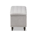 Baxton Studio Kaylee Modern Classic Grayish Beige Fabric Upholstered Button-Tufting Storage Ottoman Bench