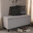 Baxton Studio Kaylee Modern Classic Grayish Beige Fabric Upholstered Button-Tufting Storage Ottoman Bench