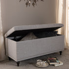 Baxton Studio Kaylee Modern Classic Grayish Beige Fabric Upholstered Button-Tufting Storage Ottoman Bench