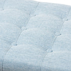 Baxton Studio Kaylee Modern Classic Light Blue Fabric Upholstered Button-Tufting Storage Ottoman Bench