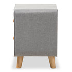 Baxton Studio Jonesy Mid-Century Grey Fabric Upholstered 2-Drawer Nightstand
