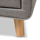 Baxton Studio Jonesy Mid-Century Grey Fabric Upholstered 2-Drawer Nightstand