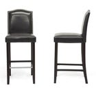Baxton Studio Libra Black Modern Bar Stool with Nail Head Trim (Set of 2)