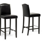 Baxton Studio Libra Black Modern Bar Stool with Nail Head Trim (Set of 2)