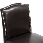 Baxton Studio Libra Dark Brown Modern Bar Stool with Nail Head Trim (Set of 2)