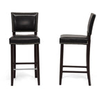 Baxton Studio Aries Black Modern Bar Stool with Nail Head Trim (Set of 2)
