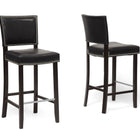 Baxton Studio Aries Black Modern Bar Stool with Nail Head Trim (Set of 2)