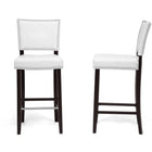 Baxton Studio Aries White Modern Bar Stool with Nail Head Trim (Set of 2)
