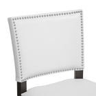Baxton Studio Aries White Modern Bar Stool with Nail Head Trim (Set of 2)