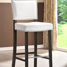 Baxton Studio Aries White Modern Bar Stool with Nail Head Trim (Set of 2)