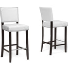 Baxton Studio Aries White Modern Bar Stool with Nail Head Trim (Set of 2)