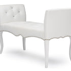 Baxton Studio Kristy Modern and Contemporary White Faux Leather Classic Seating Bench
