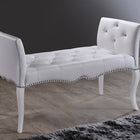 Baxton Studio Kristy Modern and Contemporary White Faux Leather Classic Seating Bench