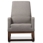 Baxton Studio Yashiya Mid-century Retro Modern Grey Fabric Upholstered Rocking Chair