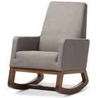 Baxton Studio Yashiya Mid-century Retro Modern Grey Fabric Upholstered Rocking Chair