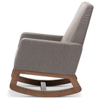 Baxton Studio Yashiya Mid-century Retro Modern Grey Fabric Upholstered Rocking Chair