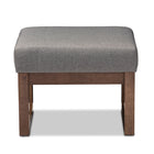 Baxton Studio Yashiya Mid-century Retro Modern Grey Fabric Upholstered Ottoman Stool