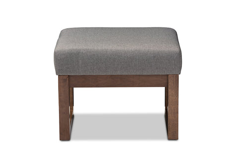 Baxton Studio Yashiya Mid-century Retro Modern Grey Fabric Upholstered Ottoman Stool
