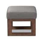 Baxton Studio Yashiya Mid-century Retro Modern Grey Fabric Upholstered Ottoman Stool