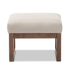 Baxton Studio Yashiya Mid-century Retro Modern Light Beige Fabric Upholstered Ottoman Stool