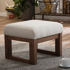 Baxton Studio Yashiya Mid-century Retro Modern Light Beige Fabric Upholstered Ottoman Stool