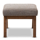 Baxton Studio Aberdeen Mid-Century Modern Walnut Wood Finishing and Gravel Fabric Upholstered Ottoman