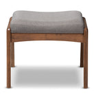 Baxton Studio Roxy Mid-Century Modern Walnut Wood Finishing and Grey Fabric Upholstered Ottoman