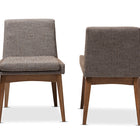 Baxton Studio Nexus Mid-Century Modern Walnut Wood Finishing and Gravel Fabric Upholstered Dining Side Chair - Set of 2
