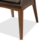 Baxton Studio Nexus Mid-Century Modern Walnut Wood Finishing and Gravel Fabric Upholstered Dining Side Chair - Set of 2