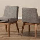 Baxton Studio Nexus Mid-Century Modern Walnut Wood Finishing and Gravel Fabric Upholstered Dining Side Chair - Set of 2