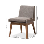 Baxton Studio Nexus Mid-Century Modern Walnut Wood Finishing and Gravel Fabric Upholstered Dining Side Chair - Set of 2