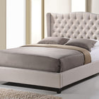 Baxton Studio Norwich Light Beige Linen Modern Platform Bed - King Size