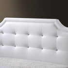 Baxton Studio Carlotta White Modern Bed with Upholstered Headboard - Full Size