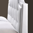 Baxton Studio Carlotta White Modern Bed with Upholstered Headboard - Full Size