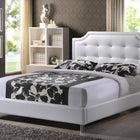 Baxton Studio Carlotta White Modern Bed with Upholstered Headboard - Full Size